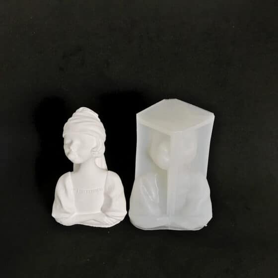 Blowing Bubble Girl Mold Girl Statue Candle Silicone Mold DIY Creative Gift Nordic Style Gypsum Decoration Mold 8554