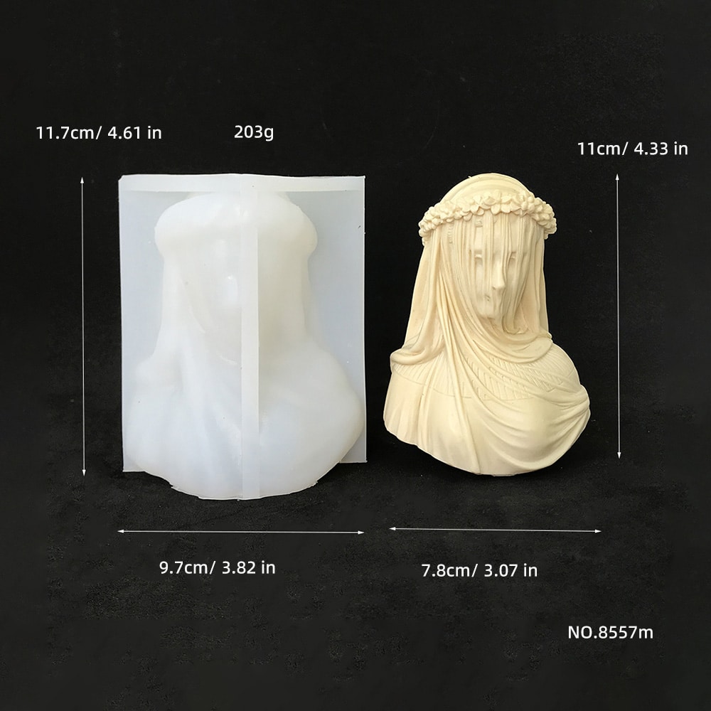 Body Series Veil Female Candle Mold DIY Aromatherapy Gypsum Handmade Resin Silicone Mold 8557M