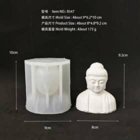 Buddha Incense Aroma Candle Silicone Mold – 3D Buddha Figure Tabletop Gypsum Ornament Handcraft Mold 8547