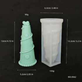 Christmas tree candle silicone mold DIY handmade aromatherapy Christmas decoration gypsum ornaments drip glue making mold 8562