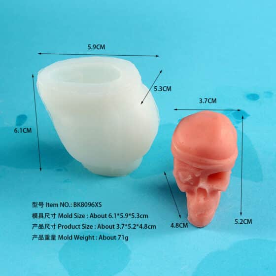 Diy Candle Mold Skull Silicone Mould Halloween Molds 8096xs