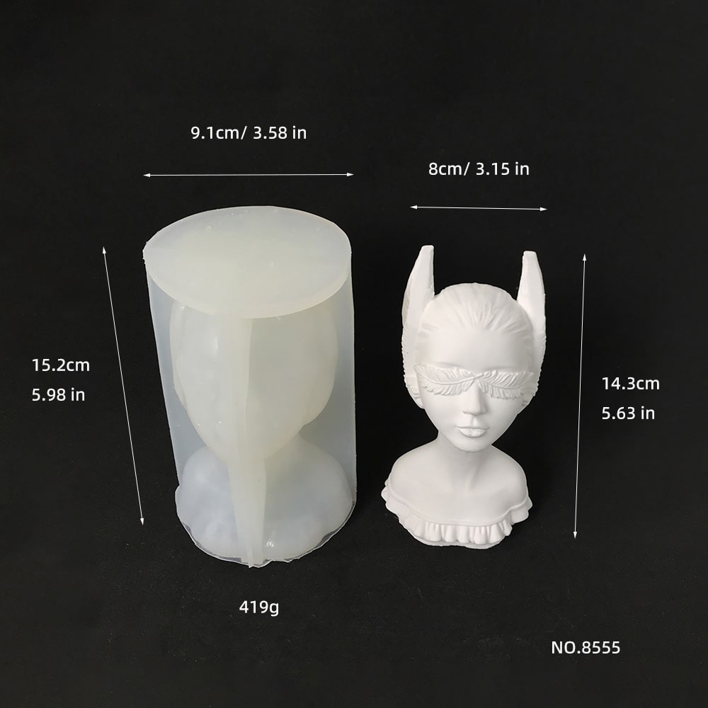 Girl Statue Candle Silicone Mold DIY Creative Gift Nordic Style Gypsum Decoration Mold 8555