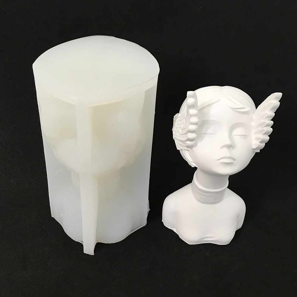 Girl Statue Candle Silicone Mold Diy Creative Gift Nordic Style Gypsum Decoration Mold 8556