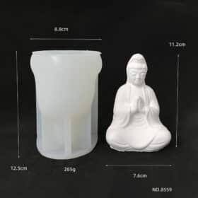 Guanyin Buddha Statue Silicone Mold DIY Aromatherapy Candle Gypsum Decoration Home Zen Decoration Mold 8559