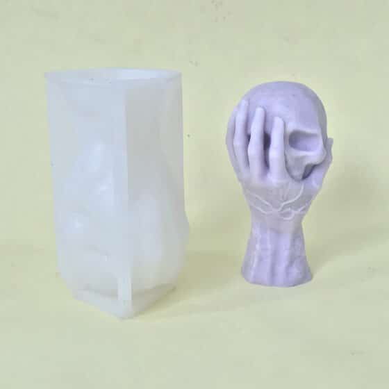 Halloween Handheld Skeleton Silicone Mold Ghost Aromatherapy Candle Gypsum Decoration Skeleton Handmold 8579s