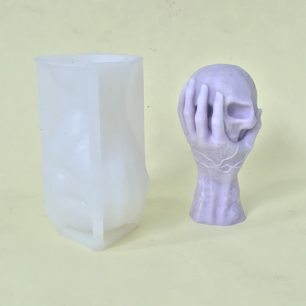 Halloween Handheld Skeleton Silicone Mold Ghost Aromatherapy Candle Gypsum Decoration Skeleton Handmold 8579S