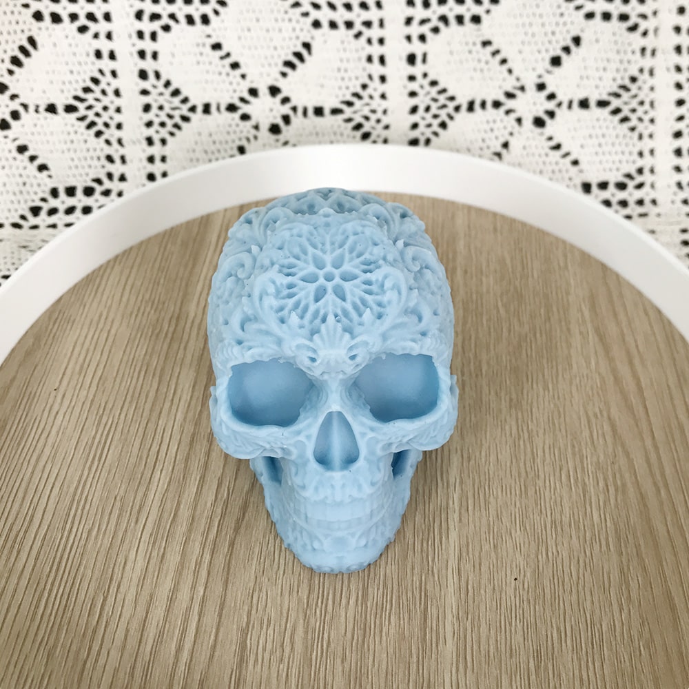 Halloween Pattern Skull Silicone Mold Aromatherapy Candle Gypsum Mold Horror Spooky Decorative Ornament Mold 8540