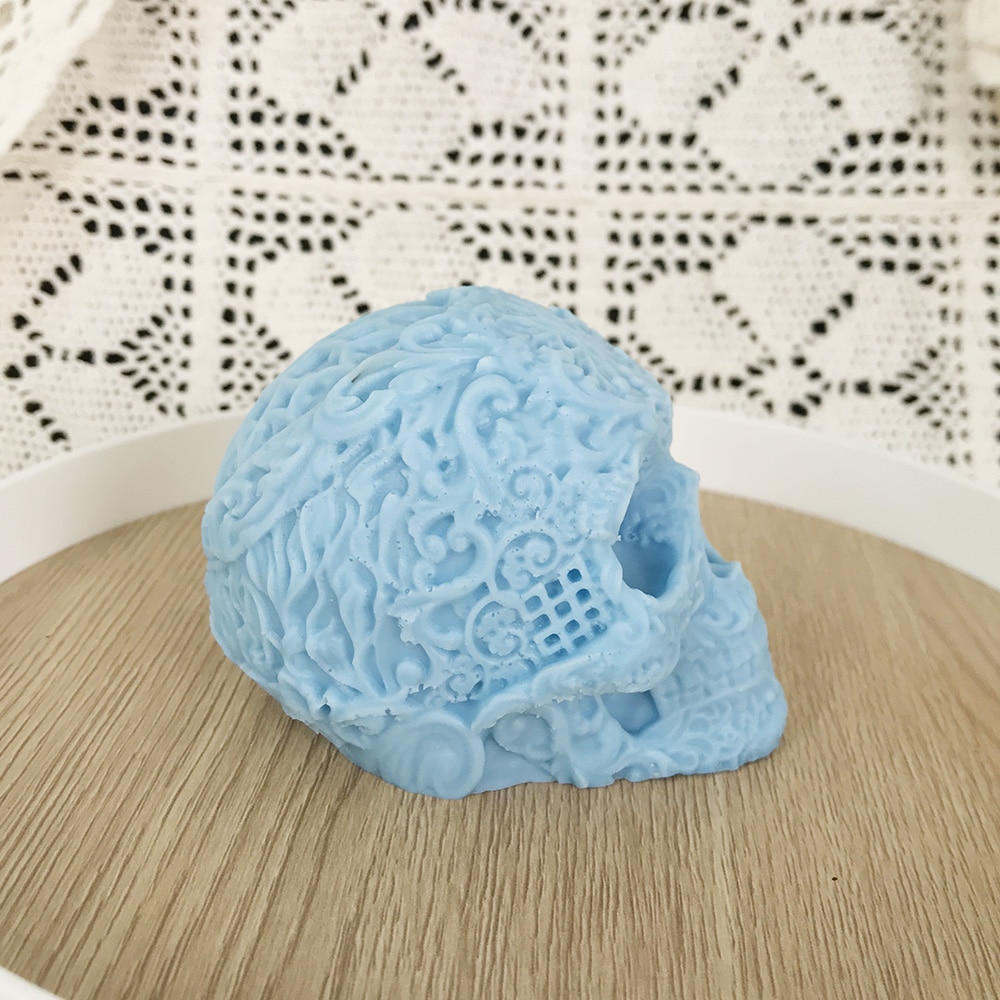 Halloween Pattern Skull Silicone Mold Aromatherapy Candle Gypsum Mold Horror Spooky Decorative Ornament Mold 8540