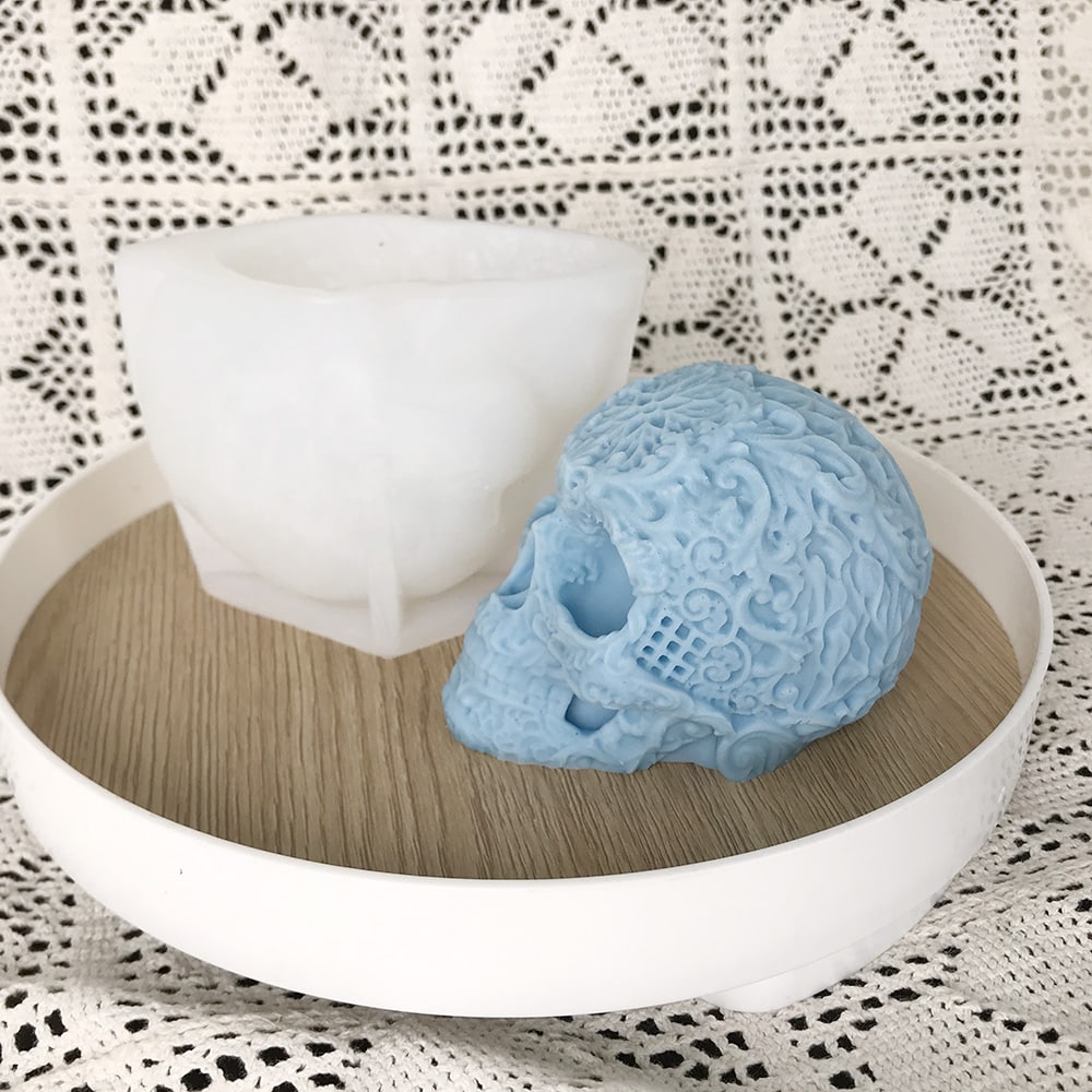 Halloween Pattern Skull Silicone Mold Aromatherapy Candle Gypsum Mold Horror Spooky Decorative Ornament Mold 8540