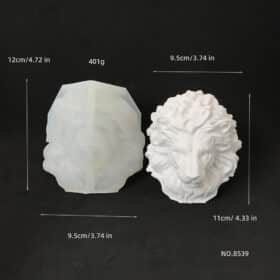 Lion’s head Silicone Mold 3D Animal Statue Aromatherapy Candle Silicone Mold Gypsum Incense Stone Mold 8539