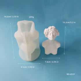 Neck up flower girl portrait candle silicone mold DIY creative gift Nordic style gypsum ornament mold 8551