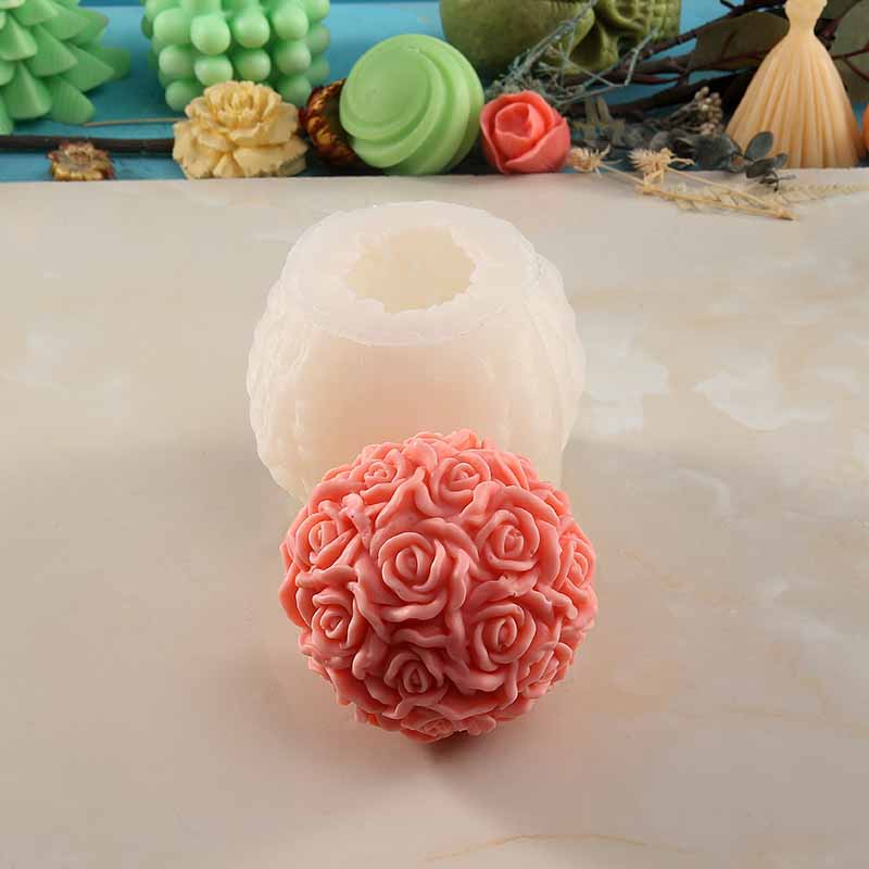 Romantic Rose Bouquet Candle Silicone Molds, Creative Diy Soap Mold 8189