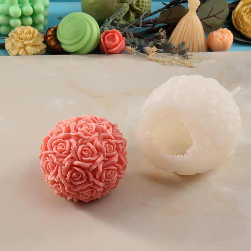 Romantic Rose Bouquet Candle Silicone Molds, Creative Diy Soap Mold 8189