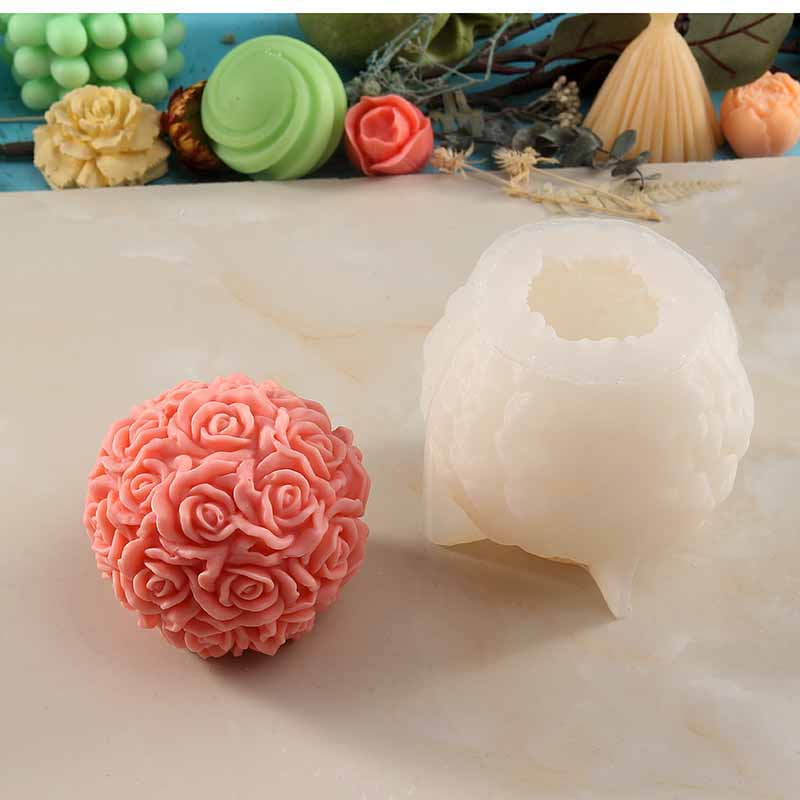 Romantic Rose Bouquet Candle Silicone Molds, Creative Diy Soap Mold 8189