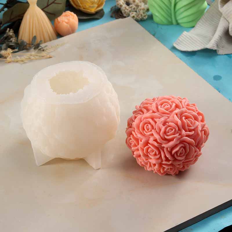 Romantic Rose Bouquet Candle Silicone Molds, Creative Diy Soap Mold 8189