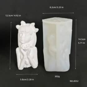 Rose Girl Statue Candle Silicone Mold DIY Creative Gift Nordic Style Gypsum Decoration Mold 8552