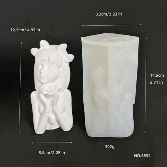 Rose Girl Statue Candle Silicone Mold Diy Creative Gift Nordic Style Gypsum Decoration Mold 8552