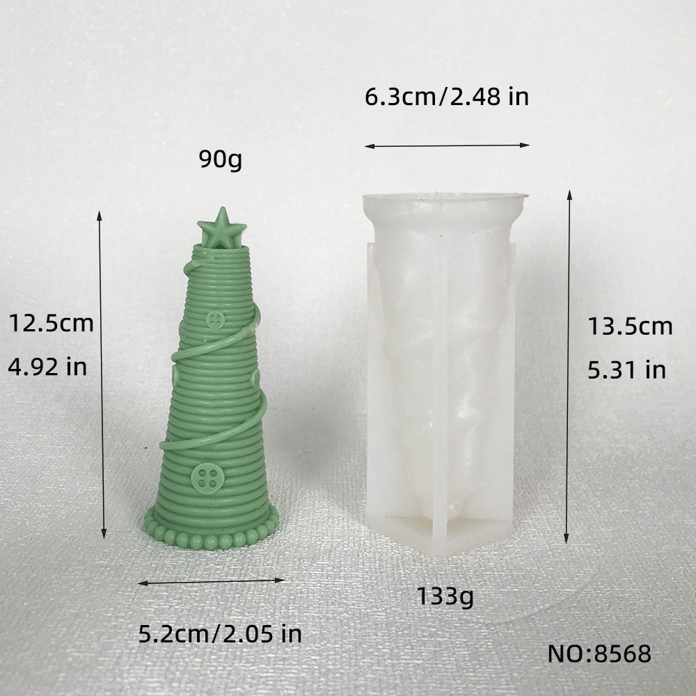 Звезда Рождественская елка Свеча Силиконовая форма Рождественский колокольчик Носки Клевер Страховочная пряжка Рождественская трубка Гипсовая форма 8568