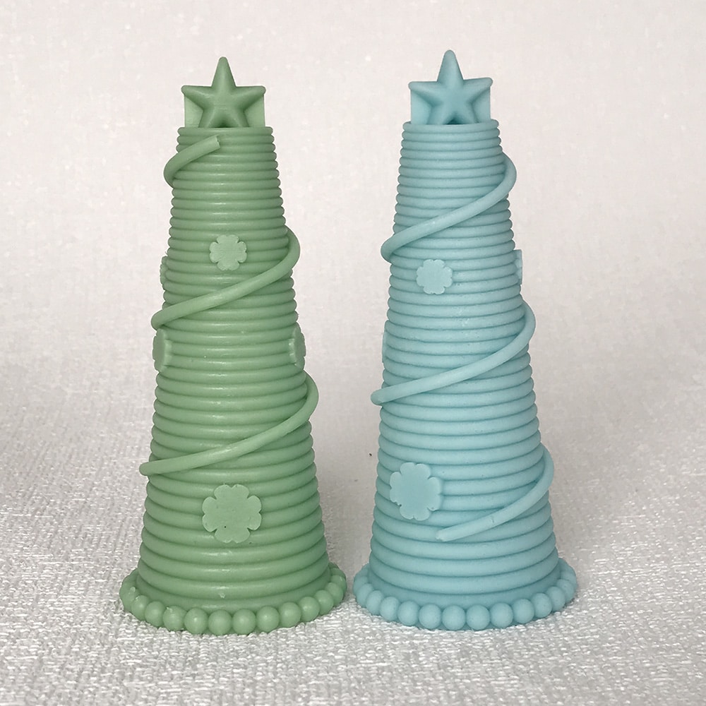 Star Christmas Tree Candle Silicone Mold Christmas Bell Socks Clover Safety Buckle Christmas Tube Gypsum Mold 8569