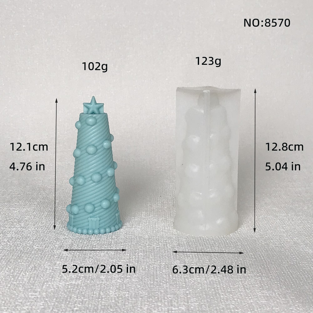 Star Christmas Tree Candle Silicone Mold Christmas Bell Socks Clover Safety Buckle Christmas Tube Gypsum Mold 8570