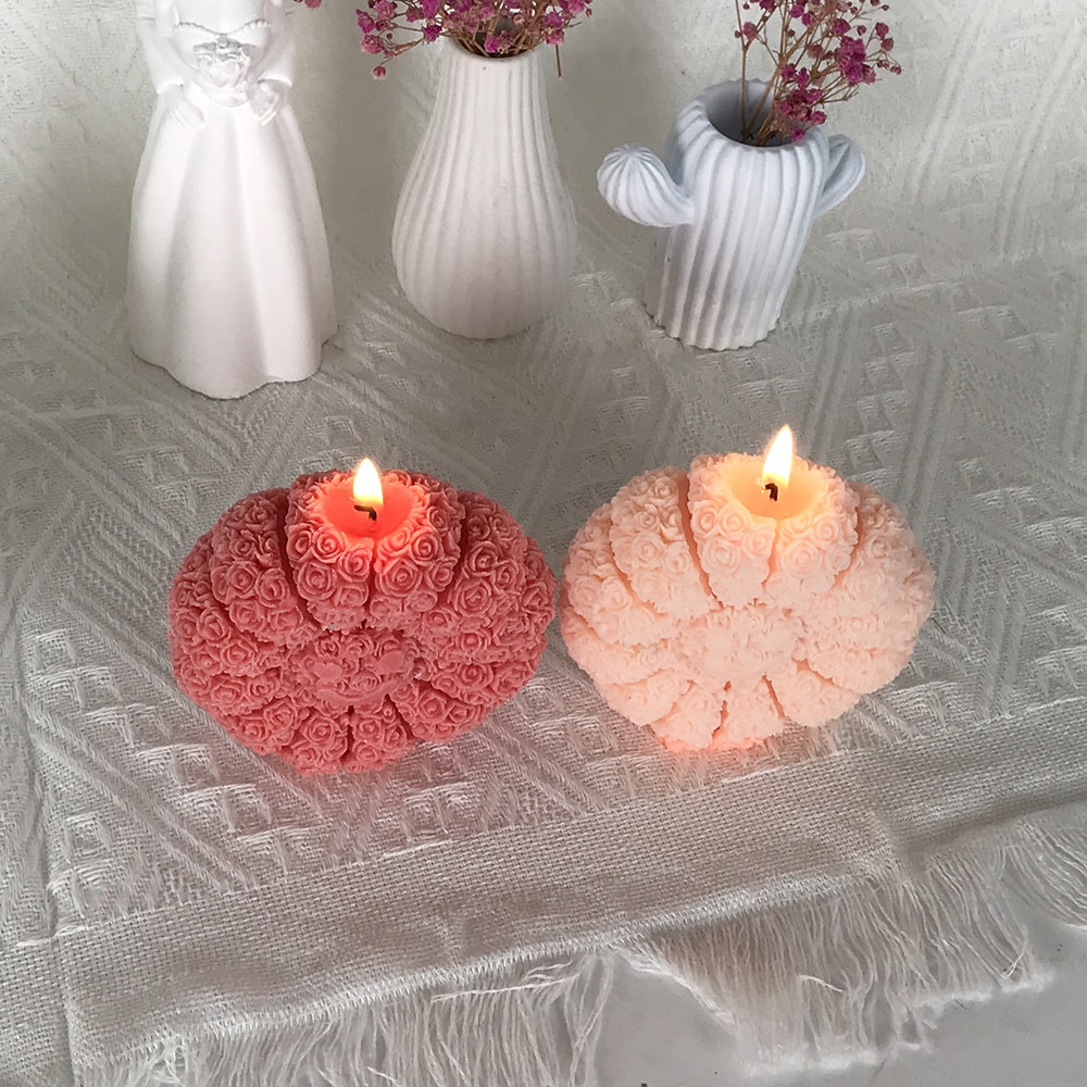 Sun Smiling Face Rose Candle Silicone Mold Love Chocolate Cake Mold Aromatherapy Gypsum Decoration Mold 8584