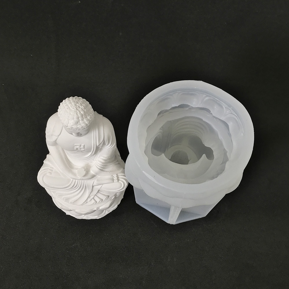 Three Dimensional Buddha Aromatherapy Candle Silicone Mold Desktop Gypsum Ornament Handicraft Mold 8546