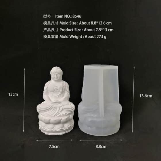 Three dimensional Buddha aromatherapy candle silicone mold desktop gypsum ornament handicraft mold 8546