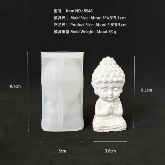 Three dimensional Buddha aromatherapy candle silicone mold desktop gypsum ornament handicraft mold 8548