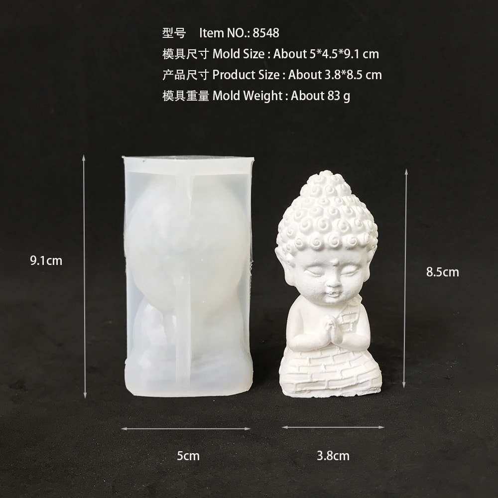 Three dimensional Buddha aromatherapy candle silicone mold desktop gypsum ornament handicraft mold 8548