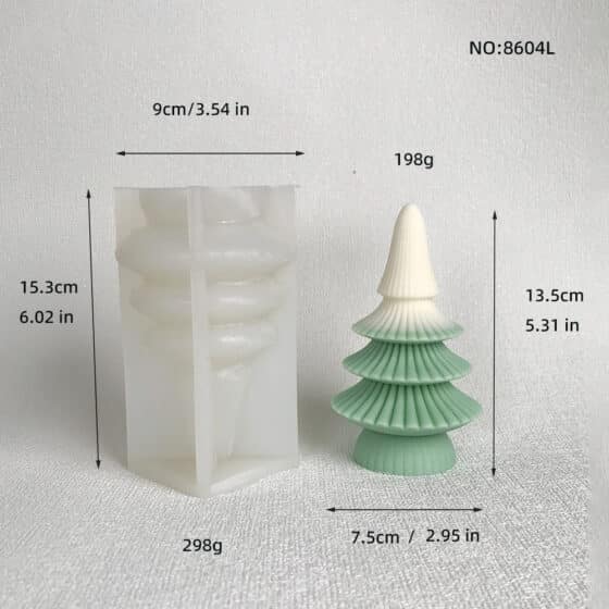 Delightful Christmas Tree Candle Molds 8604L