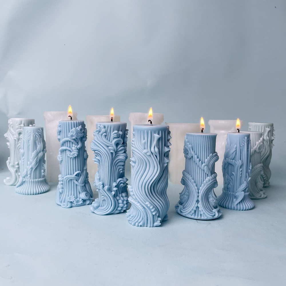 Waveform Candle Molds - Craft Dynamic Pillars with Silicone Precision 8772 - Uncategorized - 2