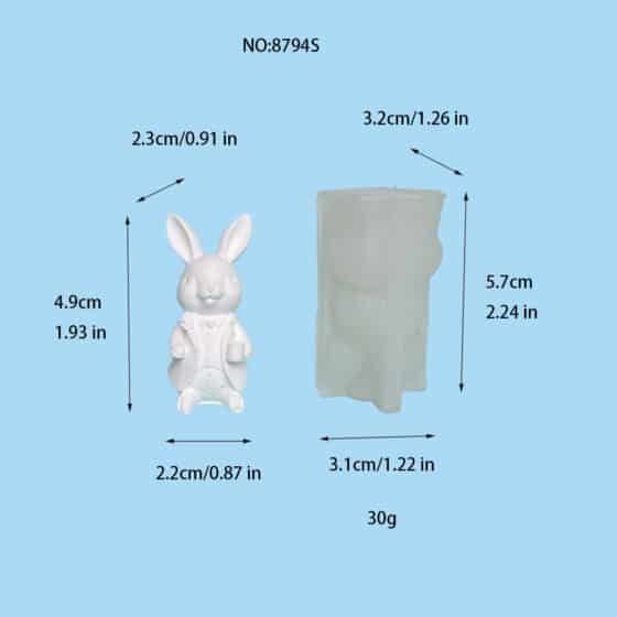 Bunny with Heart Cup Silicone Mold – Perfect for Cute and Whimsical Creations  Description 8794S