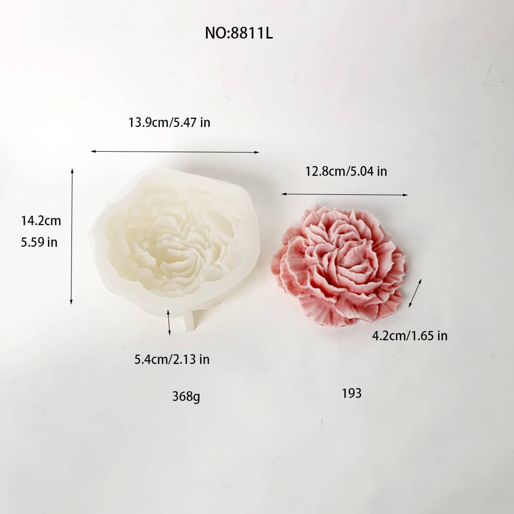 Acuan Silikon Peony Blossom – Sesuai untuk Penaik dan Kraf Elegan 8811L