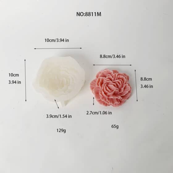 Beautiful Peony Silicone Mold – Perfect for Detailed Floral Creations 8811M