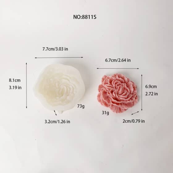 Peony Flower Silicone Mold – Elegant Floral Crafting Tool 8811S