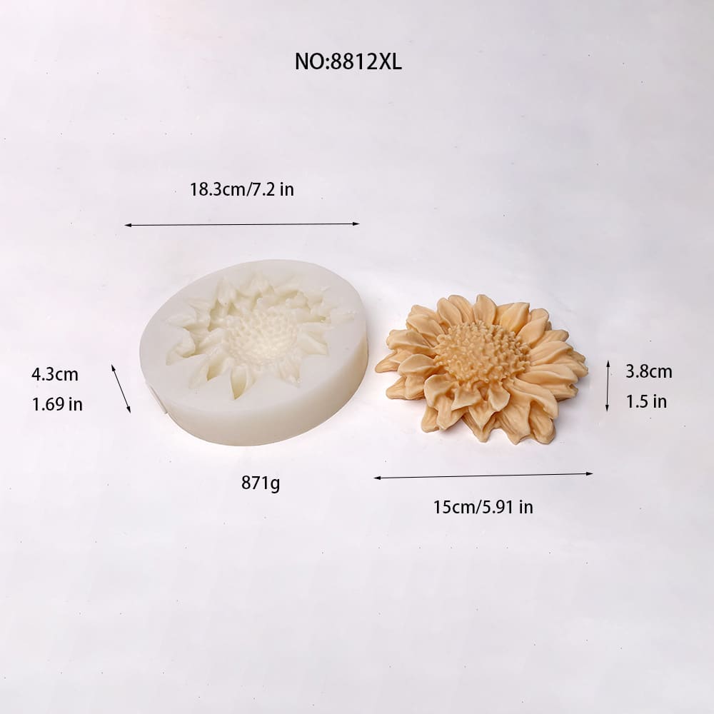 歡快的向日葵矽膠模具 – 優雅明亮的創作之選 8812XL