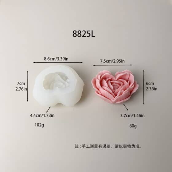 Heart-Shaped Silicone Rose Mold – Ideal for DIY Soap, Candle, Resin Crafting, and More 8825L