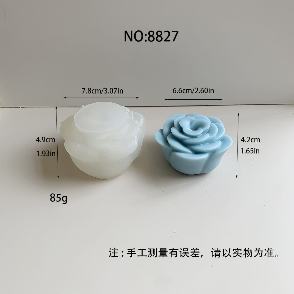 Silicone Rose Mold – เหมาะสําหรับสบู่ DIY, เทียน, และงานฝีมือเรซิ่น 8827