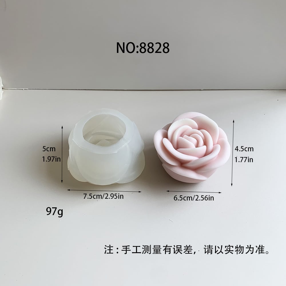 Silicone Rose Mold – Ideal for DIY Soap, 초, and Resin Crafting 8828