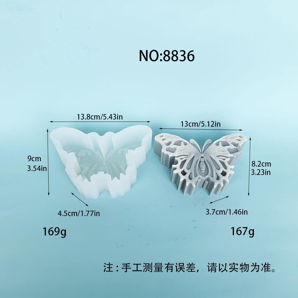 Intricate Butterfly Silicone Mold – 非常適合DIY肥皂, 蠟燭, 和 Resin Crafting 8836