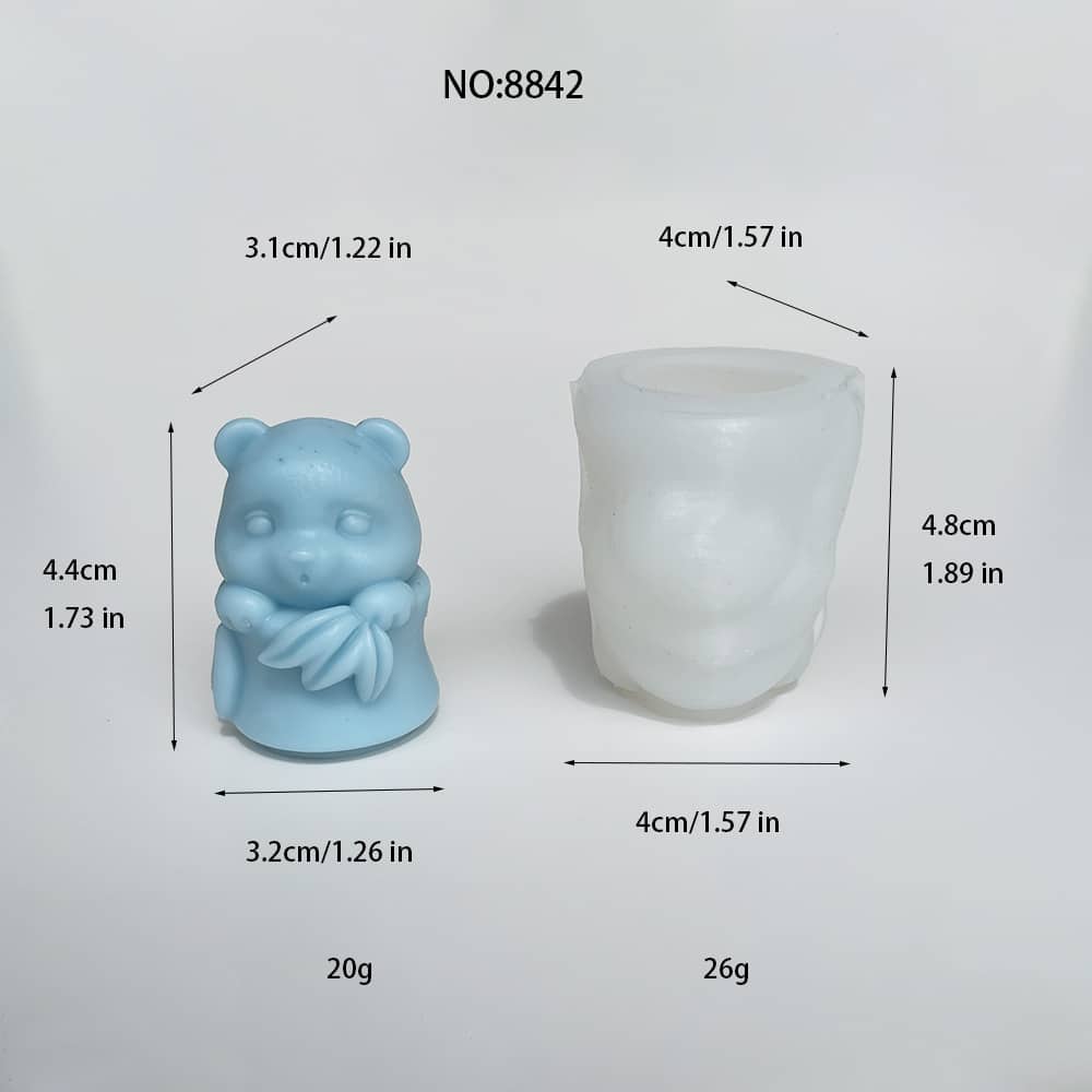 Mini moule en silicone panda pour l’artisanat de bricolage | Parfait pour bougie, Savon, Résine, et Créations en plâtre 8842