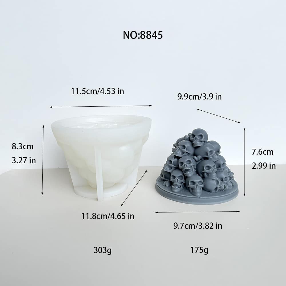 DIYクラフトのためのスカルパイルシリコーンモールド | キャンドルに最適, 石鹸, 樹脂, と石膏プロジェクト 8845