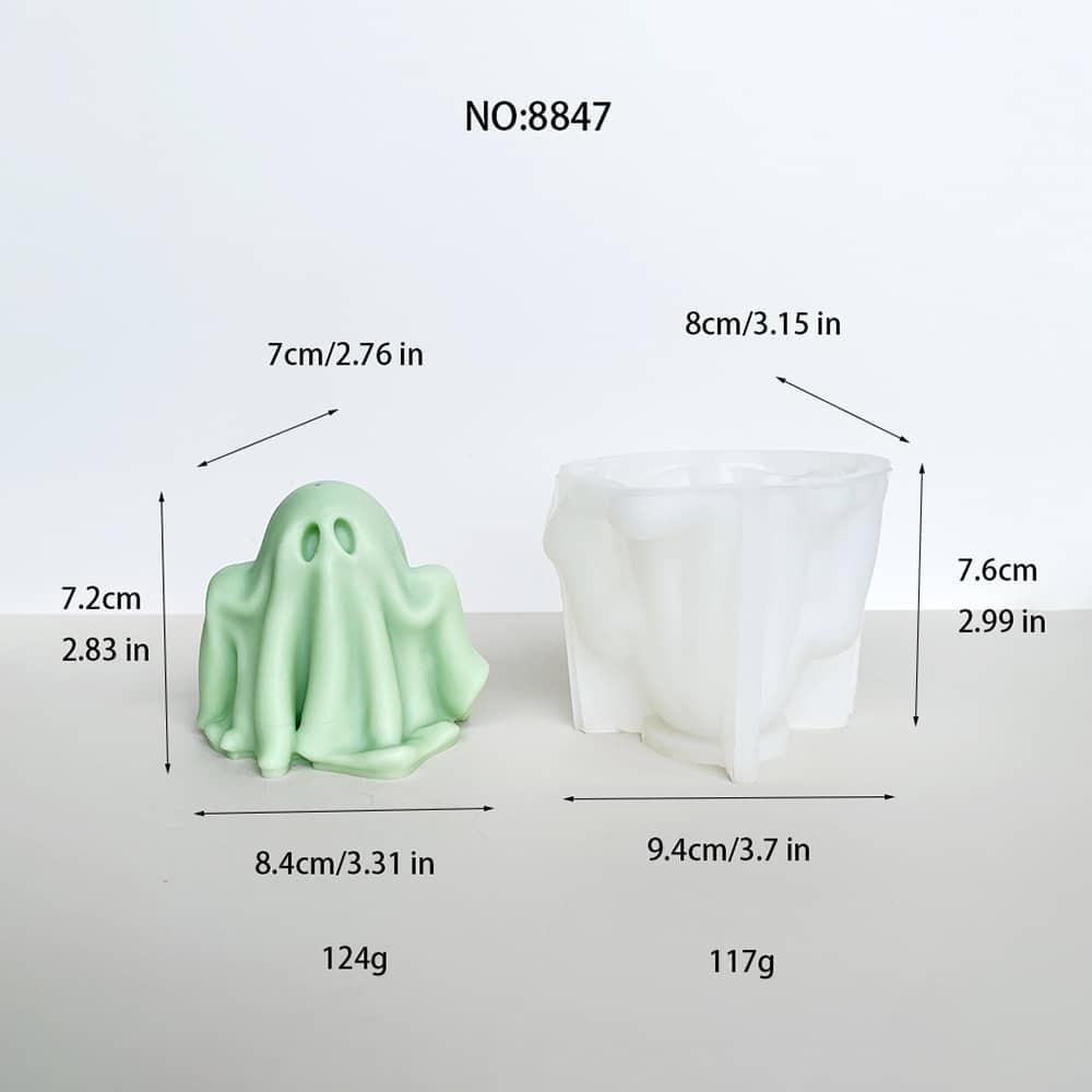 Ghost Silicone Mold for DIY Halloween Crafts | Ideal for Candle, สบู่, ยางไม้, and Plaster Creations 8847