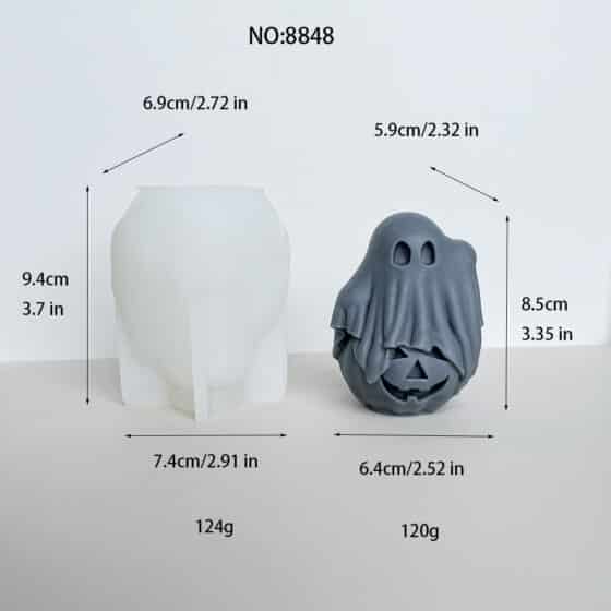 Ghost with Pumpkin Silicone Mold for Halloween Crafts | Perfect for DIY Candle, Soap, Resin, and Plaster Projects 8848