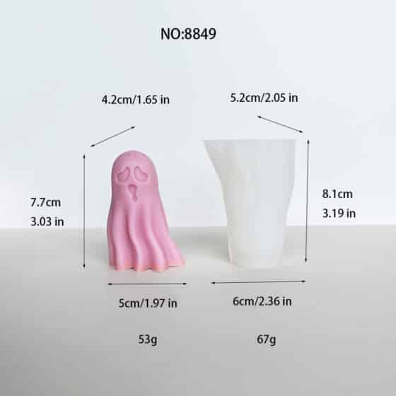 Cute Ghost Silicone Mold for Halloween Crafts | Ideal for DIY Candle, Soap, Resin, and Plaster Projects 8849