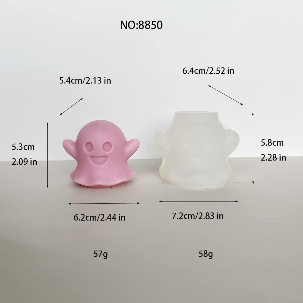 Happy Ghost Silicone Mold for Halloween Crafts | Perfect for DIY Candle, Sabun, Resin, dan Projek Plaster 8850