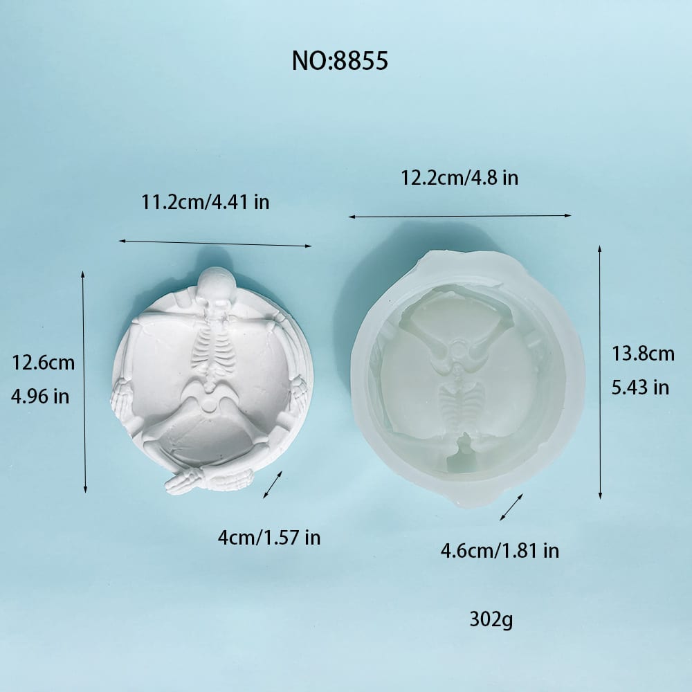 Molde de silicone de tigela de esqueleto para artesanato DIY exclusivo | Perfeito para vela, Sabão, Resina, e Projetos de Gesso 8855