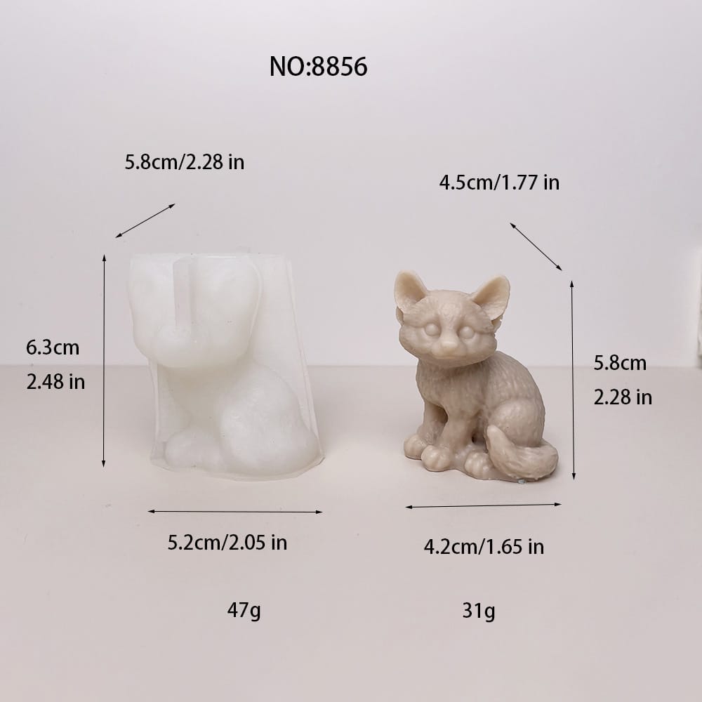 Adorable Fox Silicone Mold for DIY Crafts | Perfect for Candle, Soap, Resin, and Plaster Projects 8856