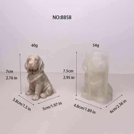 Loyal Hound Dog Silicone Mold for DIY Crafts | Ideal for Candle, Soap, Resin, and Plaster Projects 8858