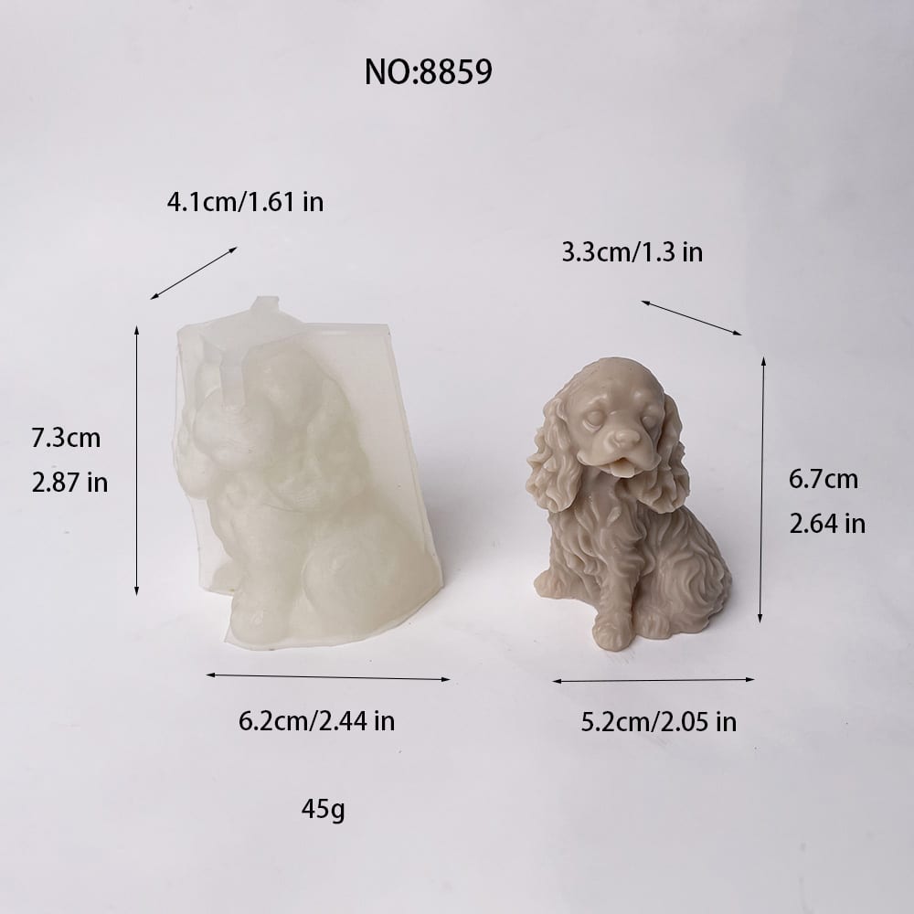 Cocker Spaniel Dog Silicone Mold for DIY Crafts | 非常適合蠟燭, 肥皂, 樹脂, 和 Plaster Projects 8859